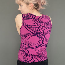 Load image into Gallery viewer, Vintage 80s Sleeveless Abstract Fuchsia Pink & Black Top