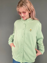 Load image into Gallery viewer, Vintage 90s Pale Green Oversized Sweatshirt Button Cardigan Jacket Top