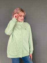 Load image into Gallery viewer, Vintage 90s Pale Green Oversized Sweatshirt Button Cardigan Jacket Top
