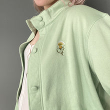 Load image into Gallery viewer, Vintage 90s Pale Green Oversized Sweatshirt Button Cardigan Jacket Top