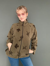 Load image into Gallery viewer, Vintage 90s Zip Up Tree Forrest Print Fleece Jacket Jumper Top