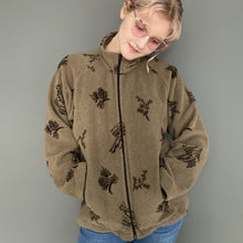 Load image into Gallery viewer, Vintage 90s Zip Up Tree Forrest Print Fleece Jacket Jumper Top