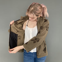 Load image into Gallery viewer, Vintage 90s Zip Up Tree Forrest Print Fleece Jacket Jumper Top