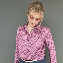 Load image into Gallery viewer, Vintage Early 80s Pink Pussy Bow Paisley Print Blouse Shirt