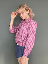 Load image into Gallery viewer, Vintage Early 80s Pink Pussy Bow Paisley Print Blouse Shirt