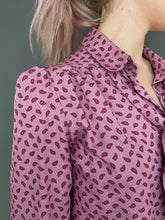 Load image into Gallery viewer, Vintage Early 80s Pink Pussy Bow Paisley Print Blouse Shirt