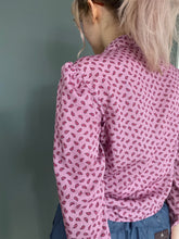 Load image into Gallery viewer, Vintage Early 80s Pink Pussy Bow Paisley Print Blouse Shirt