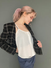 Load image into Gallery viewer, Vintage 90s Black & White Checkered Buttoned Blazer Jacket Top by NEXT