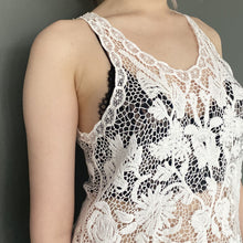 Load image into Gallery viewer, Vintage 90s White Crochet Lace Sleeveless Top