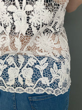 Load image into Gallery viewer, Vintage 90s White Crochet Lace Sleeveless Top