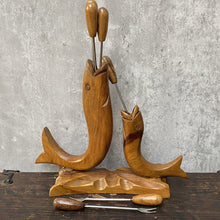 Load image into Gallery viewer, Vintage Retro Mid-Century Wooden Teak Fish Shaped Cocktail Canapé Stick's