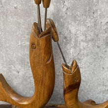 Load image into Gallery viewer, Vintage Retro Mid-Century Wooden Teak Fish Shaped Cocktail Canapé Stick's