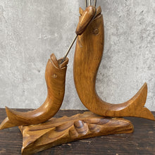 Load image into Gallery viewer, Vintage Retro Mid-Century Wooden Teak Fish Shaped Cocktail Canapé Stick's