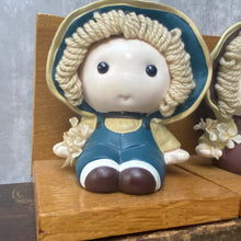 Load image into Gallery viewer, Vintage Porcelain & Wood Doll Figurine Bookends