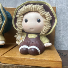 Load image into Gallery viewer, Vintage Porcelain & Wood Doll Figurine Bookends