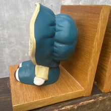 Load image into Gallery viewer, Vintage Porcelain & Wood Doll Figurine Bookends