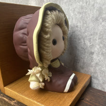 Load image into Gallery viewer, Vintage Porcelain & Wood Doll Figurine Bookends