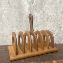Load image into Gallery viewer, Vintage Retro Mid-Century Wooden Teak Breakfast Tea Toast Rack