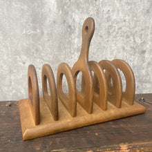 Load image into Gallery viewer, Vintage Retro Mid-Century Wooden Teak Breakfast Tea Toast Rack