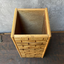 Load image into Gallery viewer, Vintage Bamboo Style Wooden Vase - Tiki Boho Style