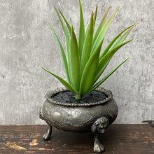 Load image into Gallery viewer, Vintage Mini Pewter 3 footed Lion Head Plant Pot Planter for Succulents or Cactus
