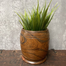 Load image into Gallery viewer, Vintage Wood Barrel Shaped Plant Pot Planter