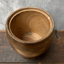 Load image into Gallery viewer, Vintage Wood Barrel Shaped Plant Pot Planter