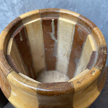 Load image into Gallery viewer, Vintage Mid-Century Modern Inlaid Marquetry Wood 1950s Plant Pot Planter