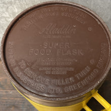 Load image into Gallery viewer, Vintage Retro Super Food Aladdin Flask 16floz Yellow & Brown Made in England by Thermos