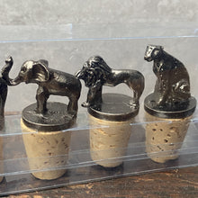 Load image into Gallery viewer, Vintage Y2K African Big 5 Animal Bottle Stoppers Unused In Box by Roots Of Creation