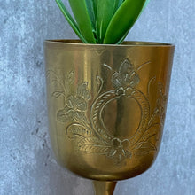 Load image into Gallery viewer, Vintage 1970s Brass Goblet Plant Pot Planter
