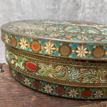 Load image into Gallery viewer, Vintage British 1930s Oval Storage Container Tin