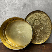 Load image into Gallery viewer, Vintage British 1930s Oval Storage Container Tin