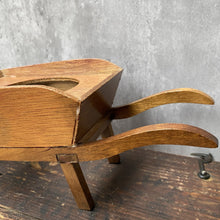 Load image into Gallery viewer, Vintage Wooden Wheelbarrow Plant Pot Planter Stand - 1980s