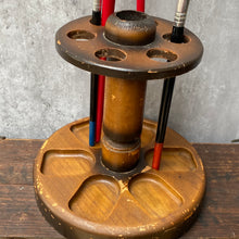 Load image into Gallery viewer, Vintage Wood Industrial Make-Up or Paintbrush Organiser Tidy