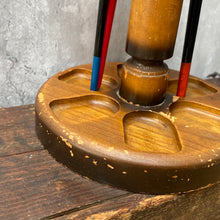 Load image into Gallery viewer, Vintage Wood Industrial Make-Up or Paintbrush Organiser Tidy