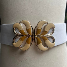 Load image into Gallery viewer, Vintage genuine 1980’s white elasticated belt