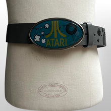 Load image into Gallery viewer, Vintage Y2K Atari buckle grey leather belt