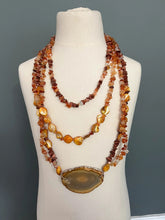 Load image into Gallery viewer, Vintage Amber Crystal Gemstone Statement Necklace