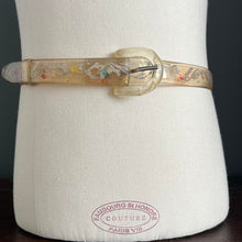 Load image into Gallery viewer, Vintage 80s Clear Flower Buckle Plastic Belt