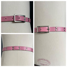 Load image into Gallery viewer, Vintage Pink Genuine Leather 1980s Studded Topshop Belt