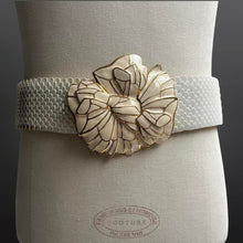 Load image into Gallery viewer, Vintage genuine early 1980’s white elasticated belt