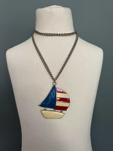 Load image into Gallery viewer, Vintage Sailing Enamel & Chain Necklace Early 1980s - Yacht, Sailboat, Ship, Nautical