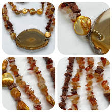 Load image into Gallery viewer, Vintage Amber Crystal Gemstone Statement Necklace