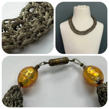 Load image into Gallery viewer, Vintage 1930s Antique Silver Necklace with Murano Glass Beads