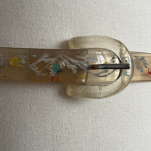 Load image into Gallery viewer, Vintage 80s Clear Flower Buckle Plastic Belt
