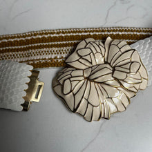 Load image into Gallery viewer, Vintage genuine early 1980’s white elasticated belt