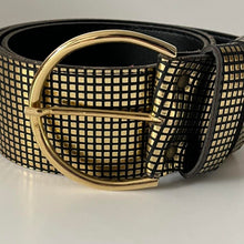 Load image into Gallery viewer, Vintage Gold & Black 1980s Belt