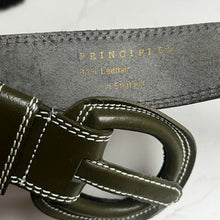 Load image into Gallery viewer, Vintage early 90s khaki leather belt