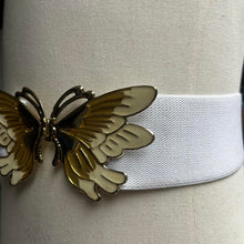 Load image into Gallery viewer, Vintage genuine white 1980’s elasticated belt